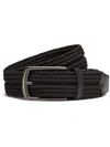 Zegna Black Elastic Rayon Braided Belt In Black