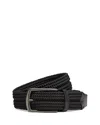 Zegna Black Elastic Rayon Braided Belt In Black