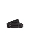 Zegna Black Elastic Rayon Braided Belt In Black