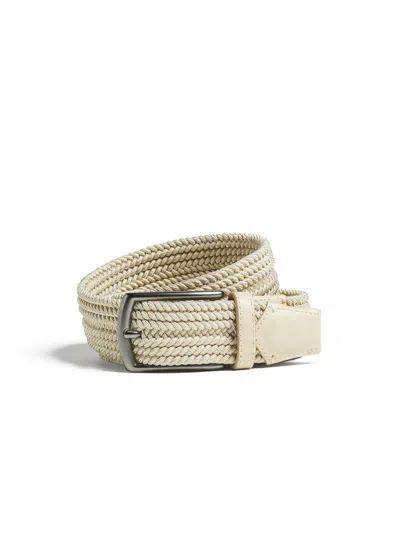 Zegna Light Beige Rayon Belt In White