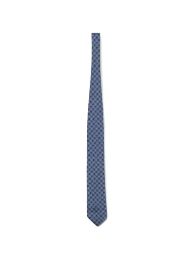 Zegna Brera Geometric-print Tie In Orange