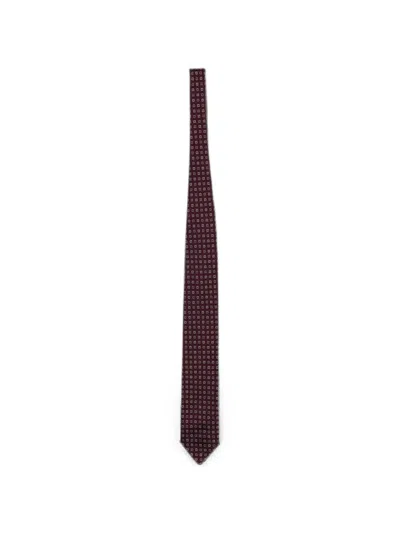 Zegna Brera Geometric-print Tie In Purple