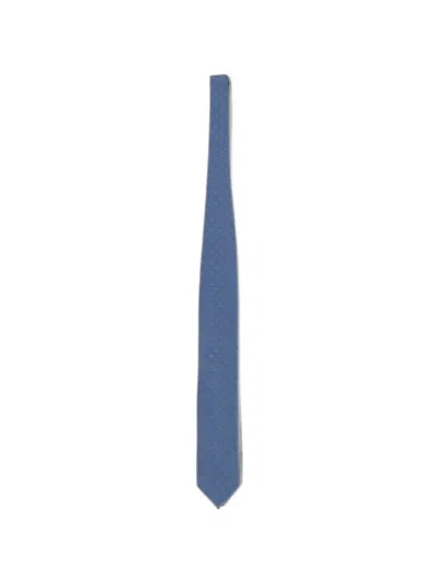 Zegna Brera Micro-flower Jacquard Tie In Blue