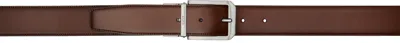 Zegna Brown & Black Leather Reversible Belt In Buo Brown