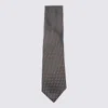 Zegna Geometric Pattern Ties Pointed Tip In Black