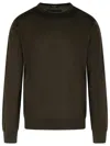 Zegna Cashmere Blend Crew Neck Sweater In Blue