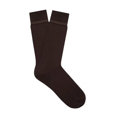 Zegna Brown Cotton Socks