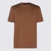 Zegna Crew Neck Regular Fit Short Sleeves T-shirt In Brown