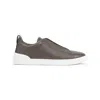 Zegna Triple Stitch Low-top Sneakers In Brown