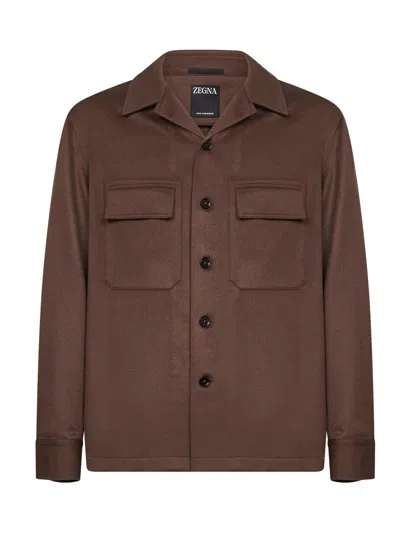 Zegna Brown Oasi Cashmere Alba Overshirt