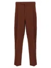 Zegna Pantalone In Lino Mattone  Uomo In Brown