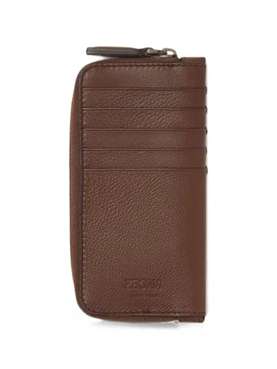 Zegna Brown Secondskin Card Case
