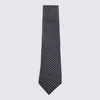 Zegna Geometric Pattern Tie Pointed Tip In Brown
