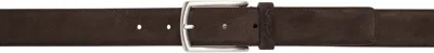 Zegna Brown Suede Belt In Tdm