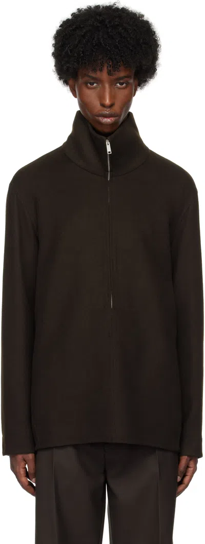 Zegna Brown Trofeo Cashmere Overshirt Jacket In M09
