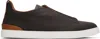 Zegna Sole Contrast Sneakers Pull Tab In Black
