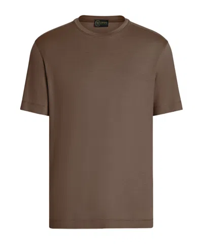 Zegna Short-sleeved T-shirt In Brown