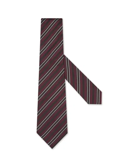 Zegna Burgundy Silk And Cotton Tie