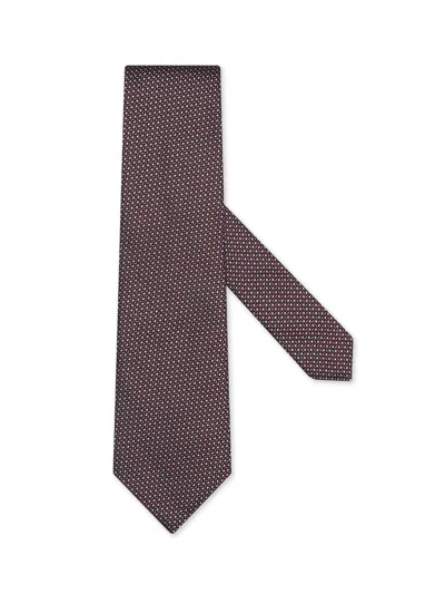Zegna Burgundy Silk Tie In Brown