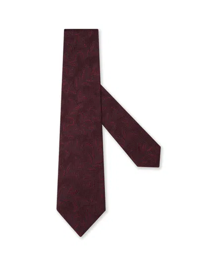 Zegna Z-logo Embroidered Tie In Rot
