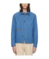 Zegna Button Denim Jacket In Blue