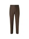 Zegna Button Elasticated Trousers In Brown