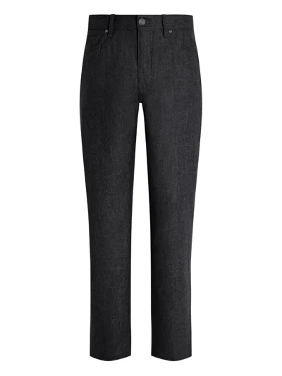 Zegna Wool And Cashmere Roccia Pants In Black