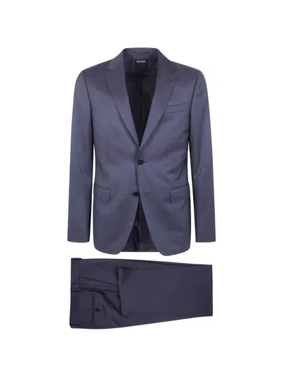 Zegna "z Luxury" Tailoring Suit Clothing In Blue