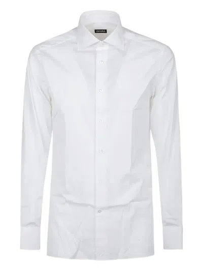 Zegna Lapel Button Shirt In White