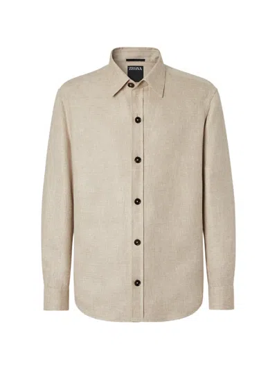 Zegna Long Sleeve Shirt In Neutral