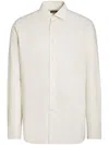 Zegna Light Beige Silk Cotton And Cashmere Shirt In Neutrals