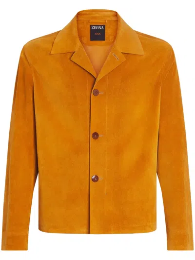 ZEGNA BUTTON-UP SUEDE JACKET