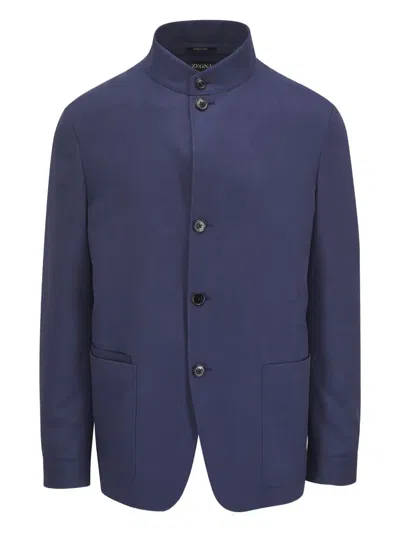 Zegna Il Conte Oasi Linen Jacket In Black