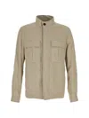 Zegna Stand Collar Jacket Buttoned Cuffs Front Pockets In Gray
