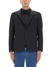 Zegna Dark Grey Solid Blazer In Gray