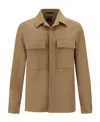 Zegna Overshirt In Lino In Brown