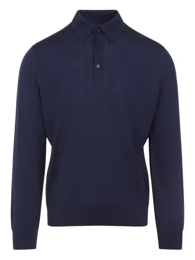 ZEGNA BUTTONED LONG-SLEEVE POLO SHIRT