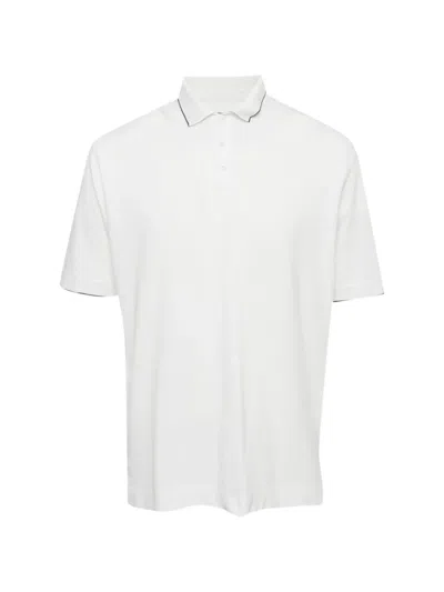 Pre-owned Zegna Buttoned Polo Shirt In White