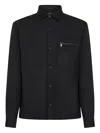 Zegna Padded Techmerino Shirt Jacket In Black