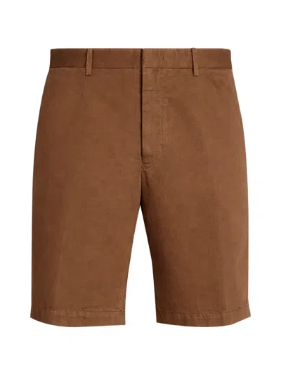 Zegna Buttoned Shorts In Brown
