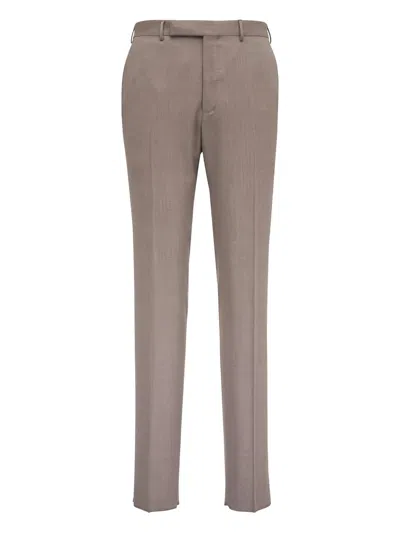 Zegna Buttoned Trousers In Brown