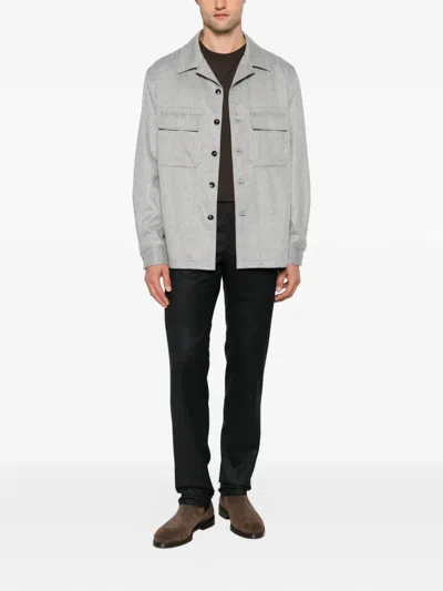 Zegna Button-fastening Shirt Jacket In Multi