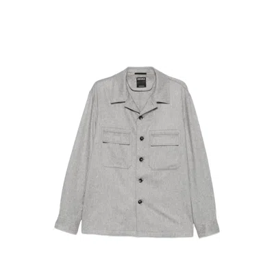 Zegna Button-fastening Shirt Jacket In Grey