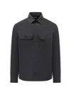 Zegna Blue Regular Solid Shirt In Black