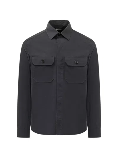 ZEGNA BUTTON-FLAP POCKET OVERSHIRT