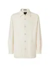 Zegna Button-up Wool Overshirt In Neutral