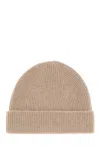 Zegna Cappuccino Cashmere Beanie Hat In Grey
