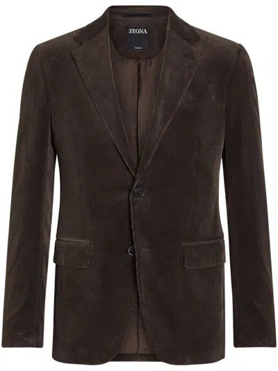 Zegna Cashco Blazer In Brown