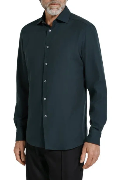 Zegna Cashco Regular Fit Shirt In Green