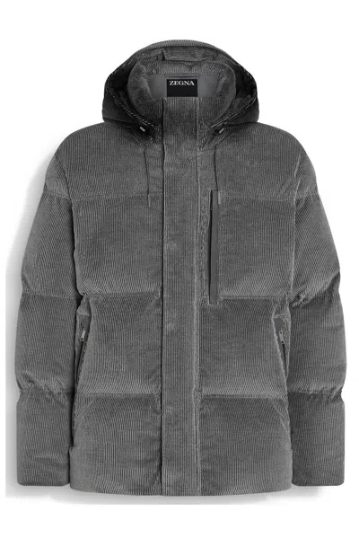 Zegna Cashco Blouson In Grey